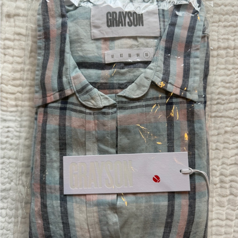 Grayson Plaid Collared Striped Button-Up NWT - image 1